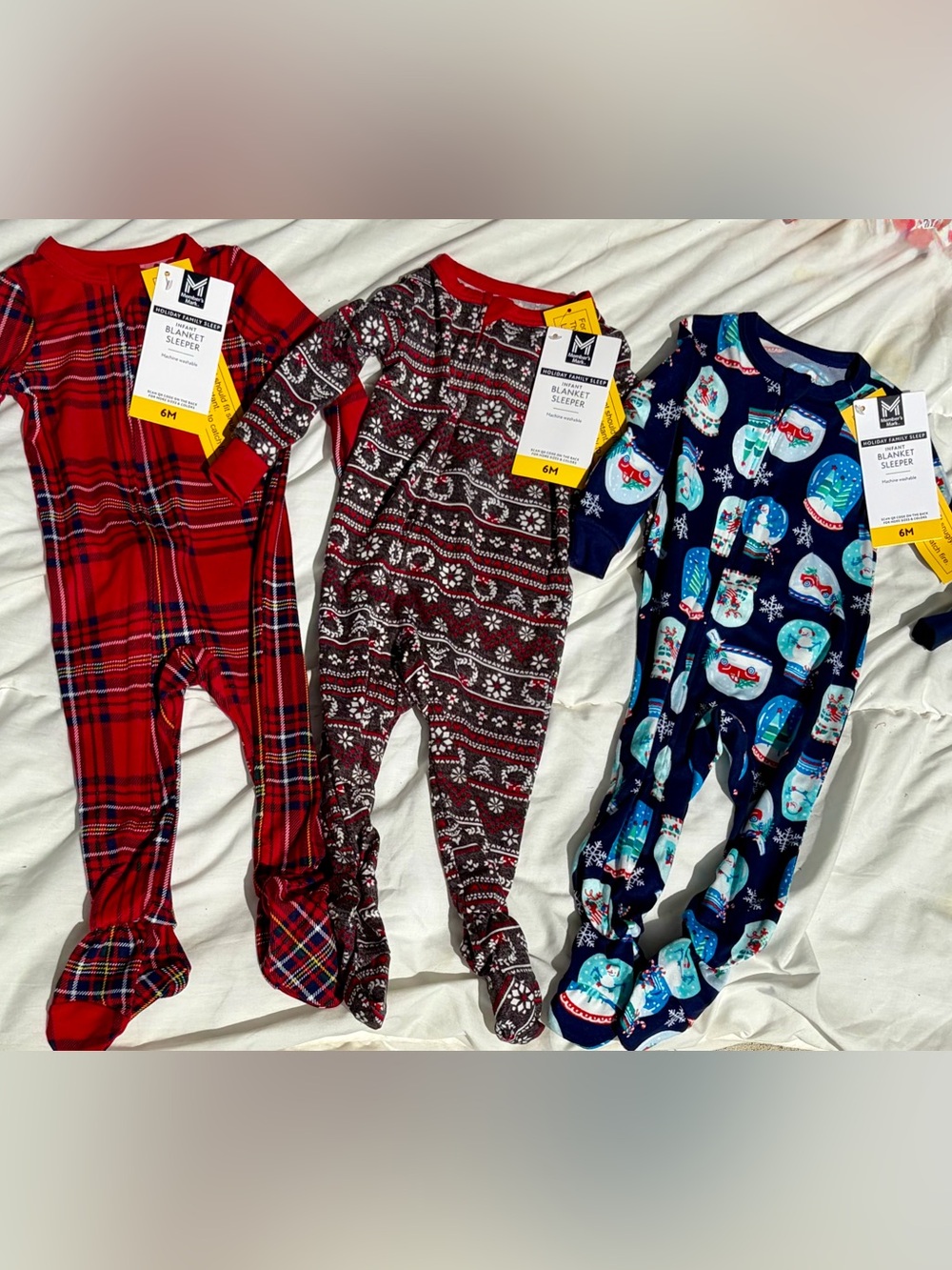 Kids Footed One-Piece Pajamas - Holiday Red Fair Isle (Brand: My Besties)